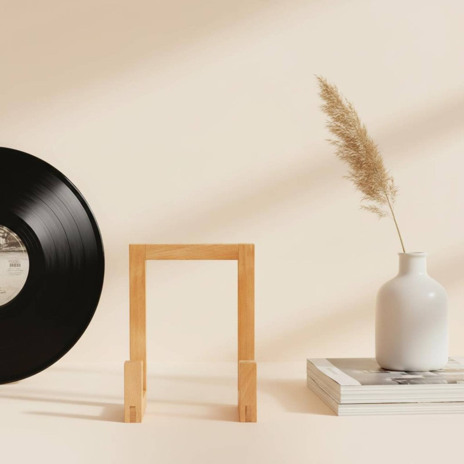 Display Stand Wood - ชั้นวางไวนิล ชั้นวางแผ่นเสียงไม้ ที่เก็บอัลบั้มไวนิลอเนกประสงค์ ชั้นวางหนังสือแบบเปิด