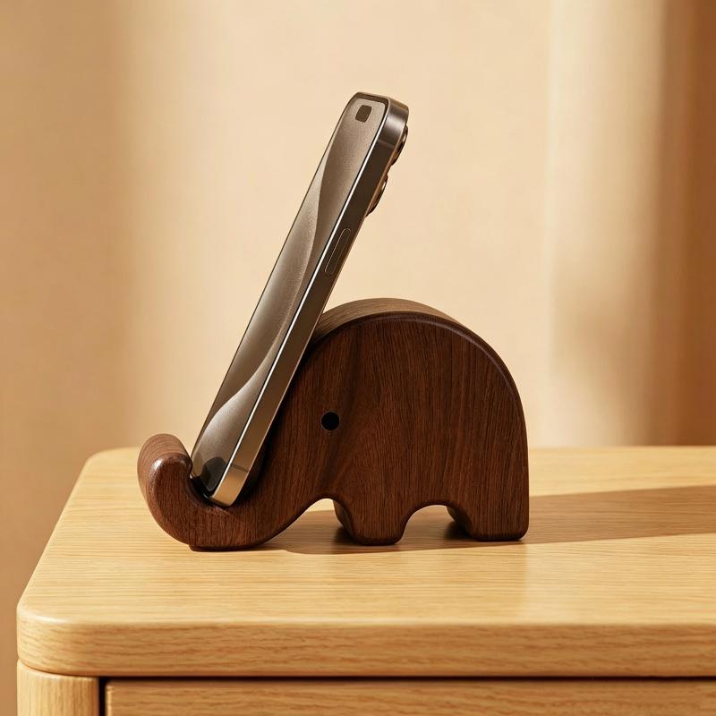 Display Stand Wood - ที่วางโทรศัพท์ไม้เนื้อแข็งวอลนัทสีดำดีไซน์เรียบง่าย: ชั้นวางโชว์การ์ดสำหรับธุรกิจ ตกแต่งโต๊ะทำงานในบ้านและสำนักงาน