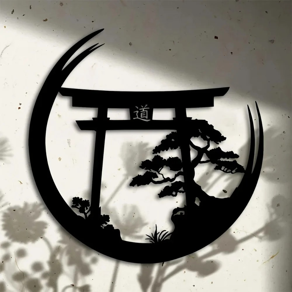 Japanese Garden Bonsai - ประตูโทริอิบอนไซญี่ปุ่น งานศิลปะติดผนังโลหะ อะลูมิเนียม เหล็ก ตกแต่งบ้าน ของขวัญประติมากรรมสวนและวัด