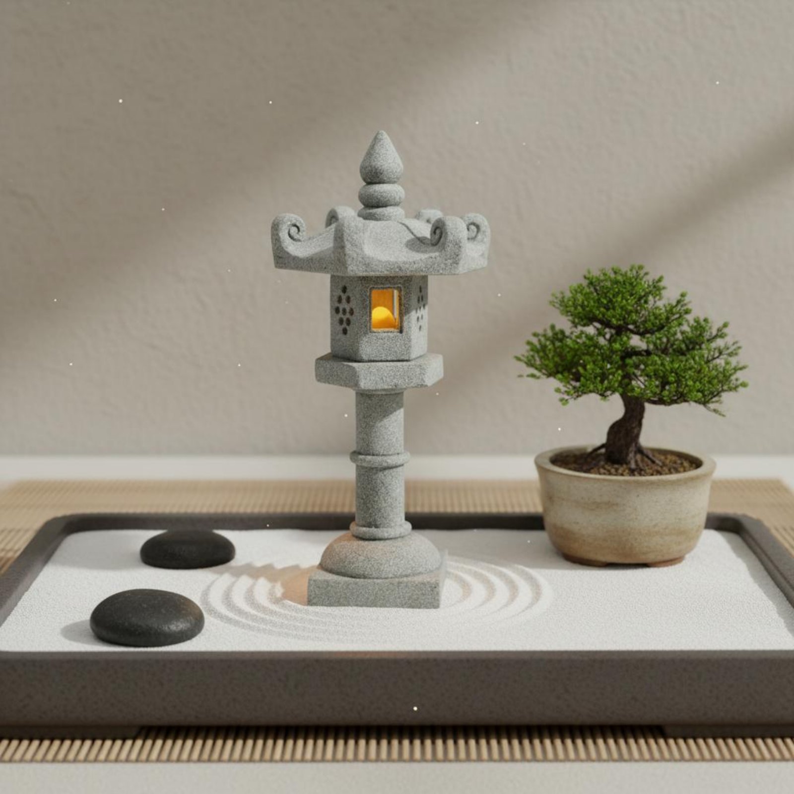 โคมไฟหินจิ๋วสไตล์โบราณ ตกแต่งบ - Japanese Garden Bonsai บทวิจารณ์และราคา