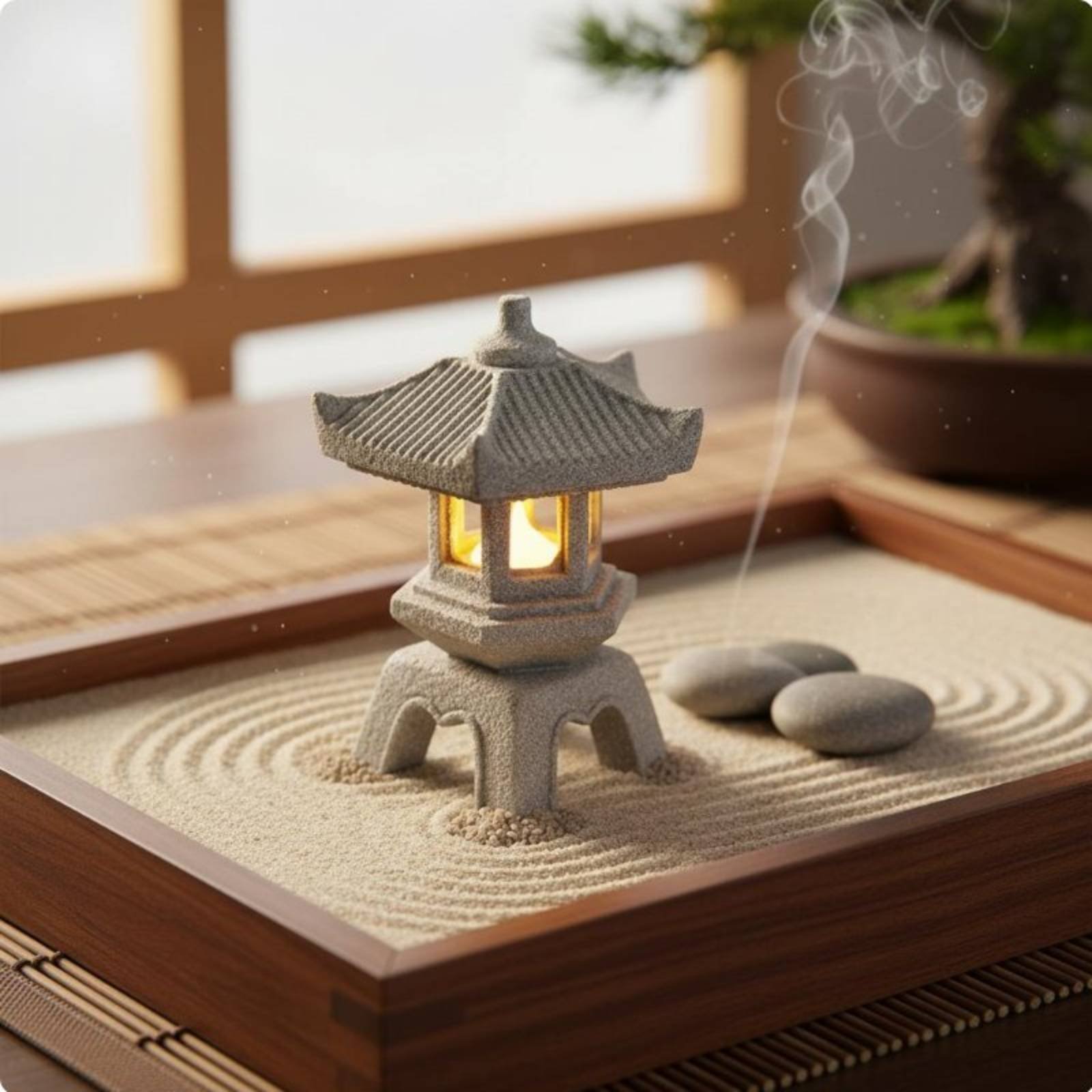 โคมไฟหินจิ๋วสไตล์โบราณ ตกแต่งบ - Japanese Garden Bonsai บทวิจารณ์และราคา