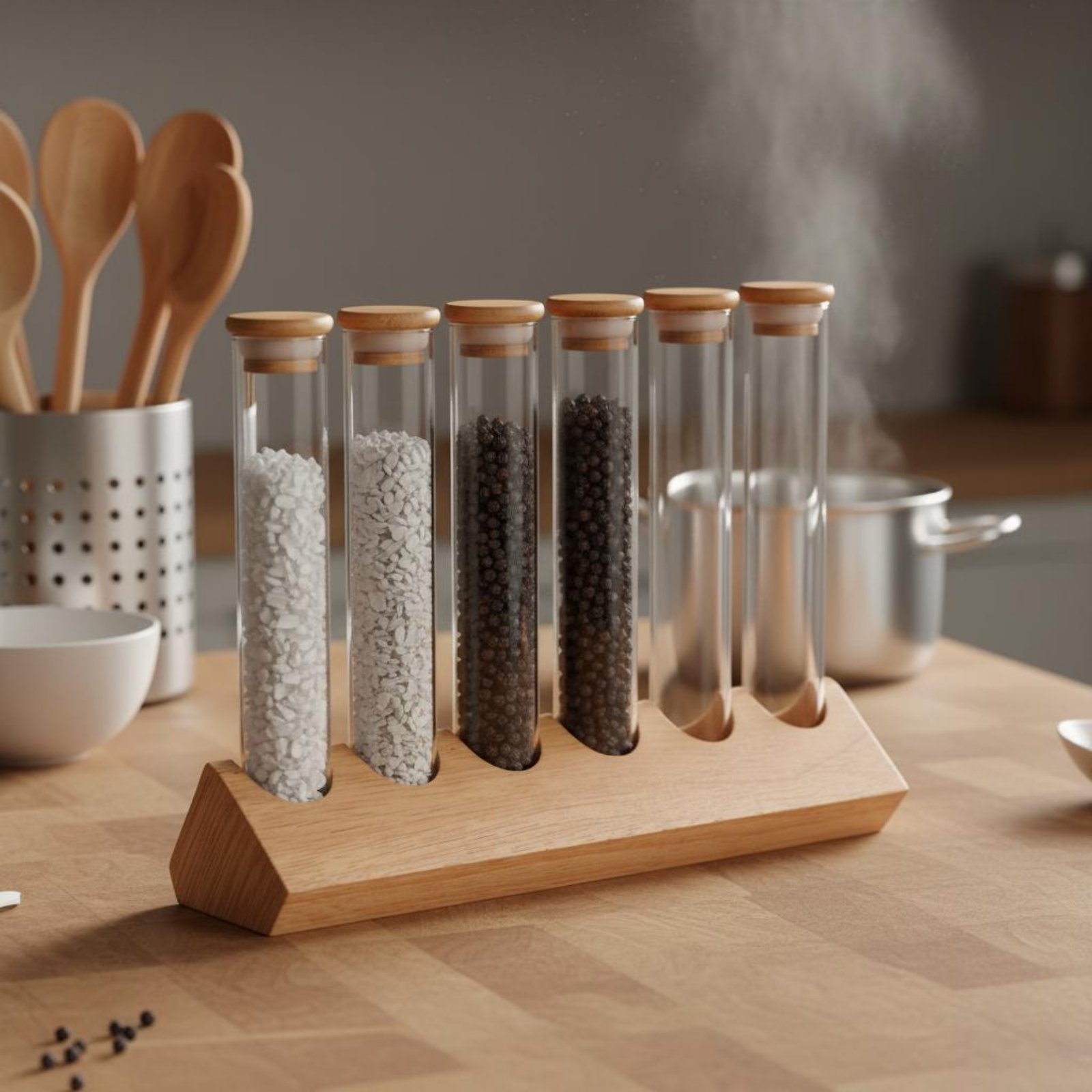 ชุดภาชนะแก้วทรงกระบอกพร้อมขาตั - Display Stand Wood บทวิจารณ์และราคา