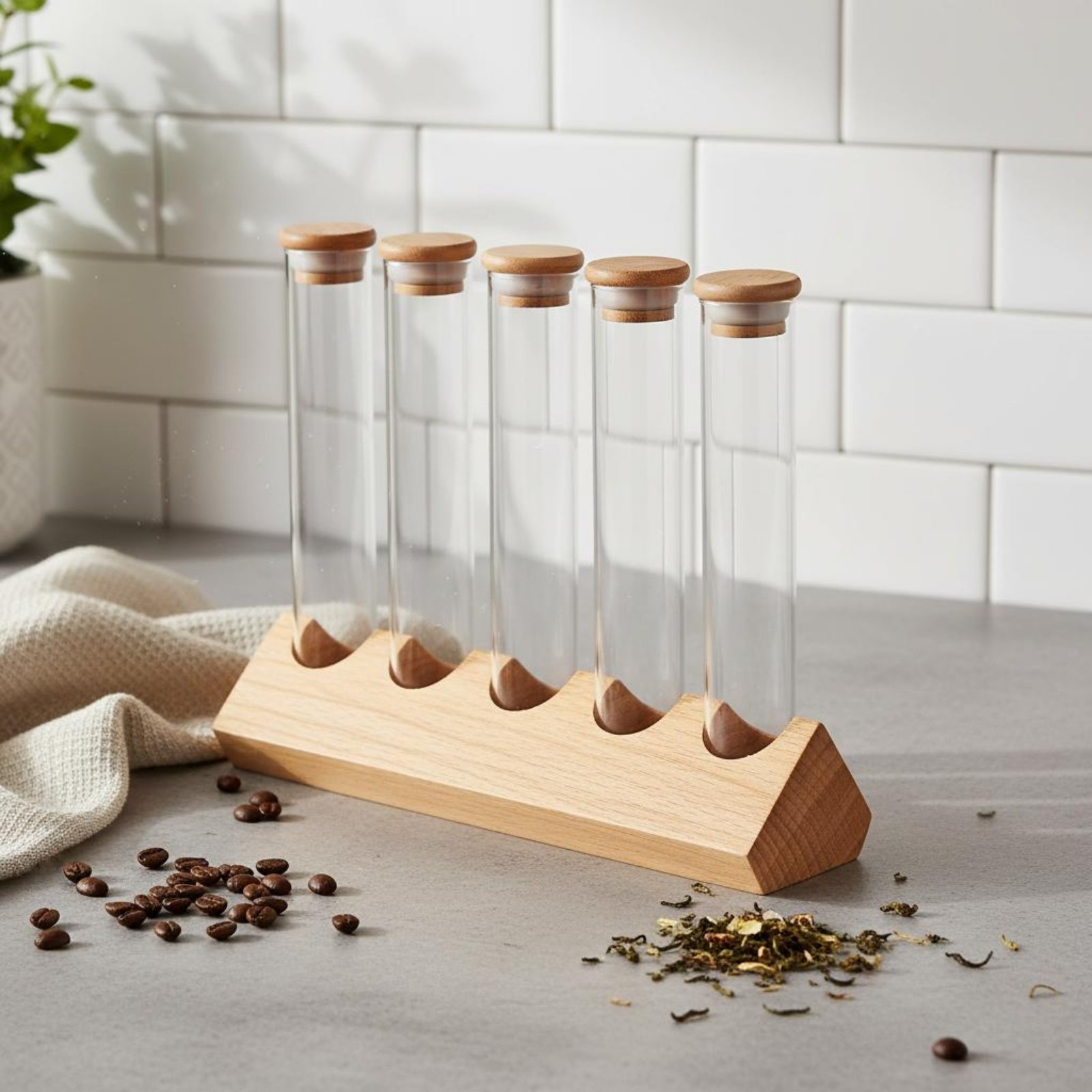 ชุดภาชนะแก้วทรงกระบอกพร้อมขาตั - Display Stand Wood บทวิจารณ์และราคา