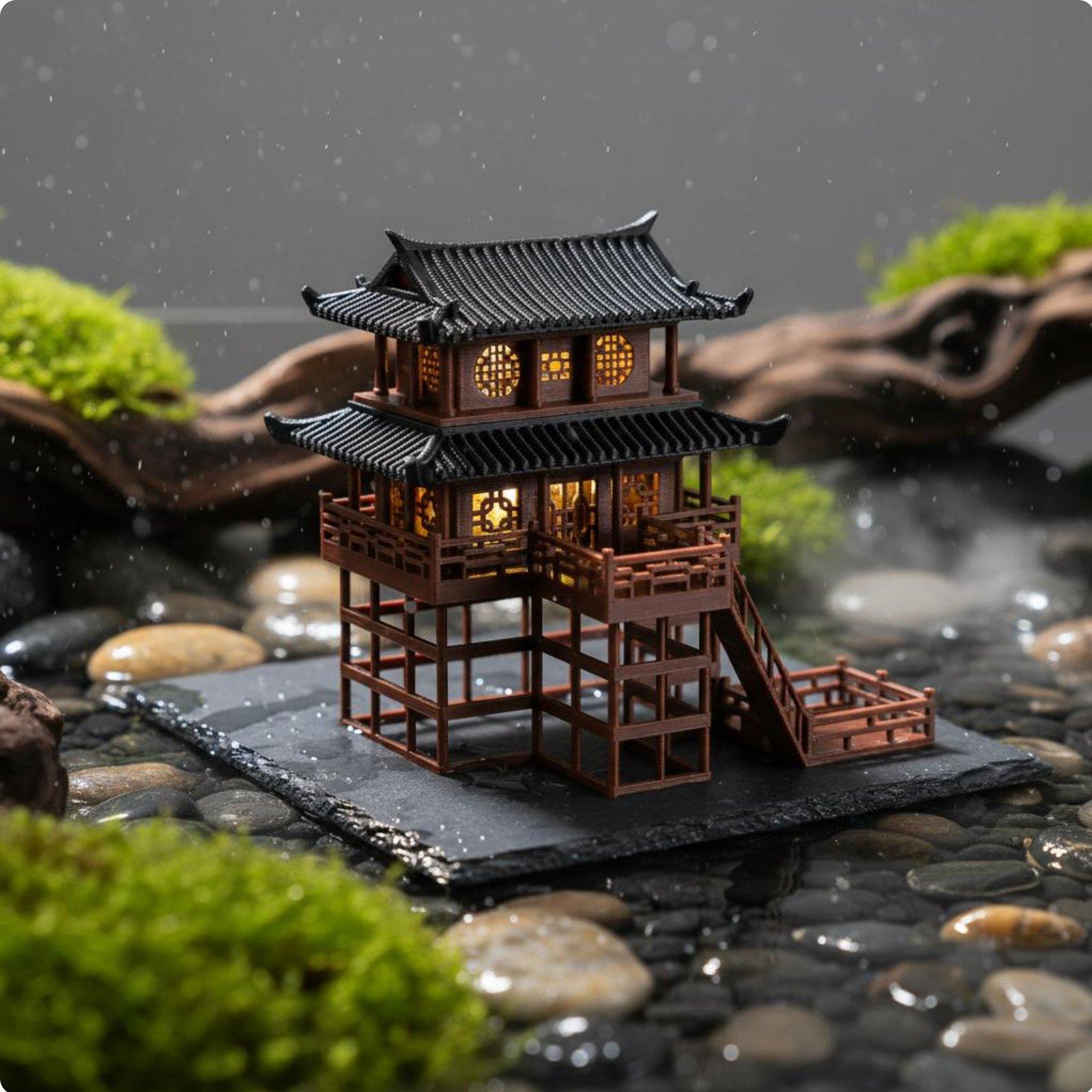 ศาลาพลาสติกตั้งโต๊ะทรงเจดีย์ขน - Japanese Garden Bonsai บทวิจารณ์และราคา